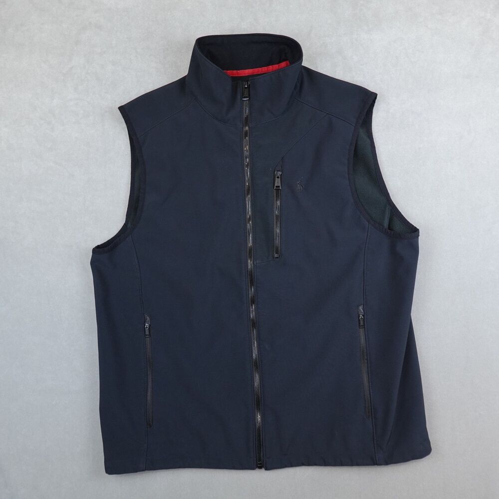 Polo Ralph Lauren Vest Brushed Fleece Performance Full Zip Black Mens Large